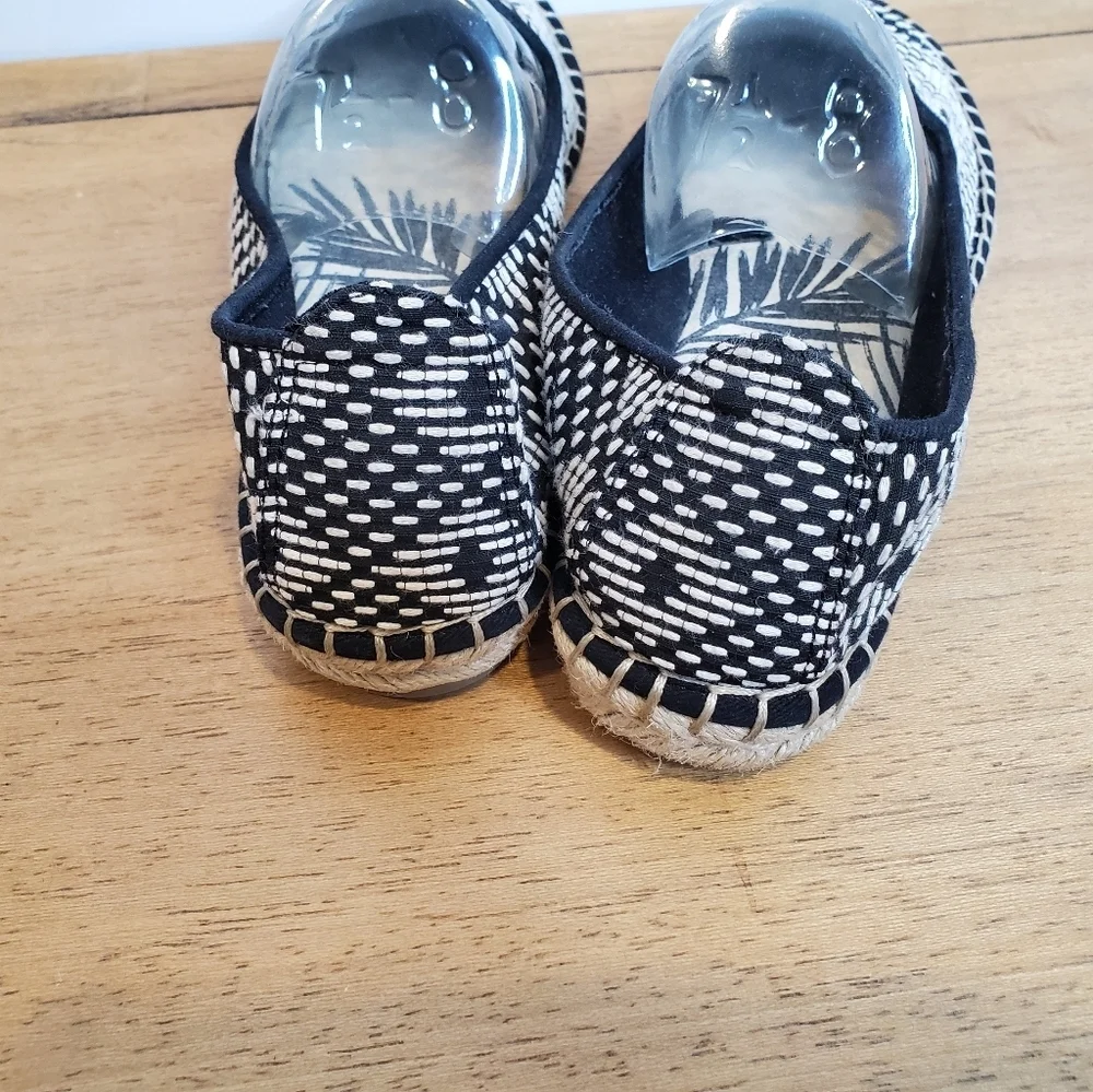 Dolce Vita Black & White Woven Espadrille Slip-Ons